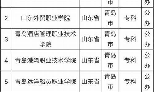 青岛专科学校公办排名